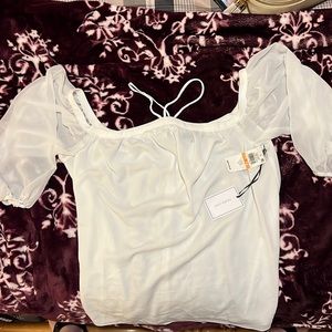 NWT- 1.STATE- White OFF SHOULDER BLOUSE